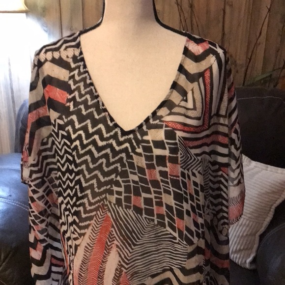 Chico’s Kimono Chevron/Animal PrintSize L/XL - Picture 2 of 8